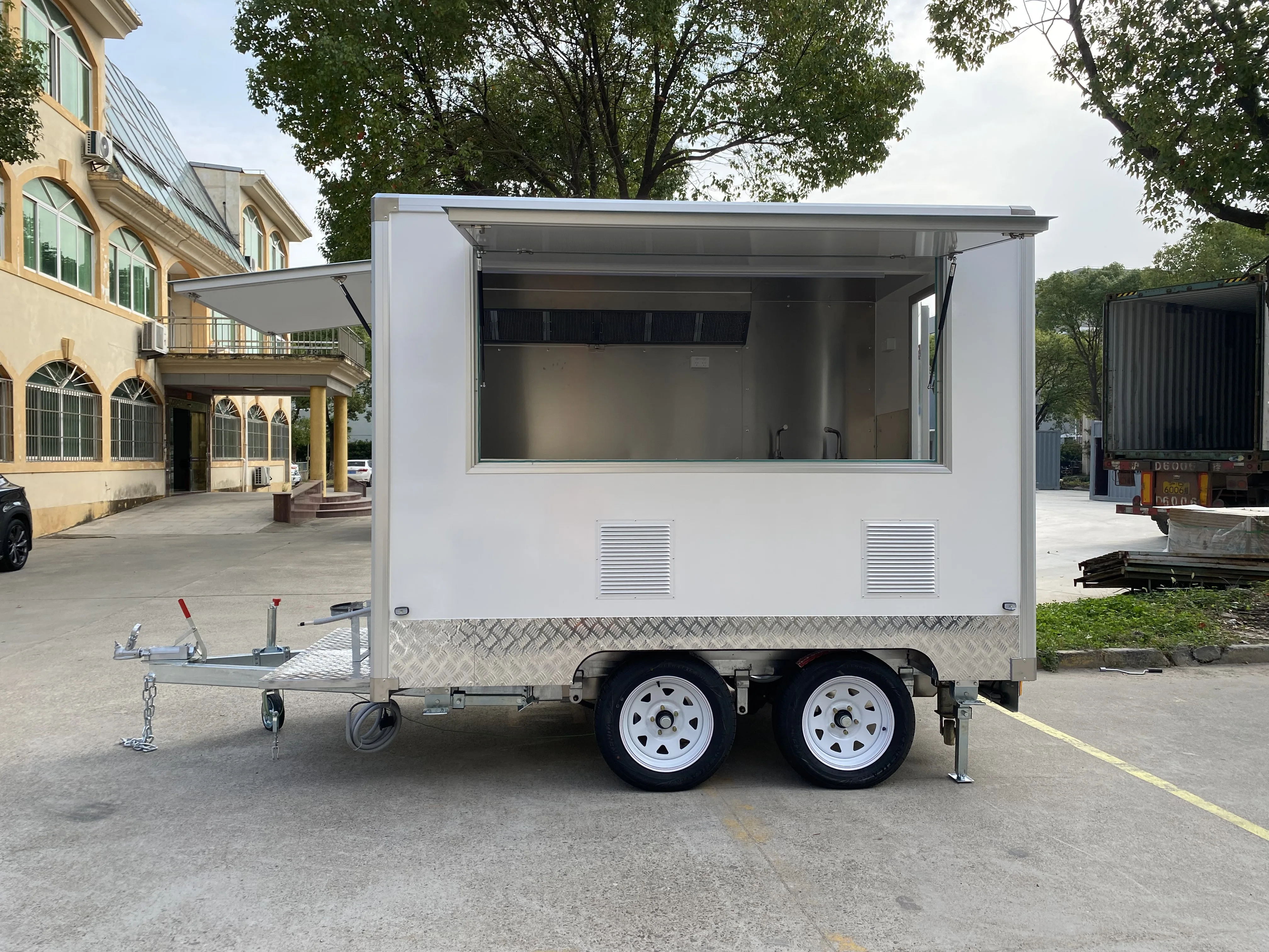 12 foot commercial food vehicle licensed street mobile food truck pusher fast food trailer for sale worldwide