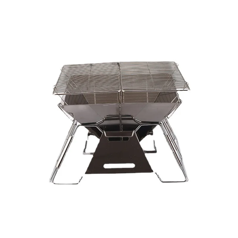Customized Portable Stainless Steel Folding BBQ Stove for Outdoor Firewood Camping for Yard Parties & Games