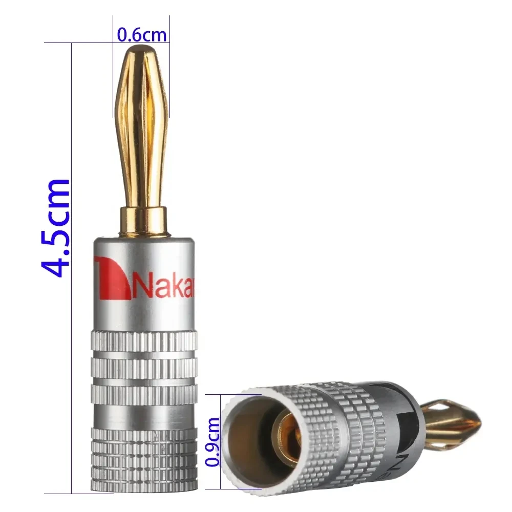 1/3Pcs 4mm Banana Plug Gold Plated Copper Connectorsdapter Speaker Audio Connector Electrical Equipment High Quality