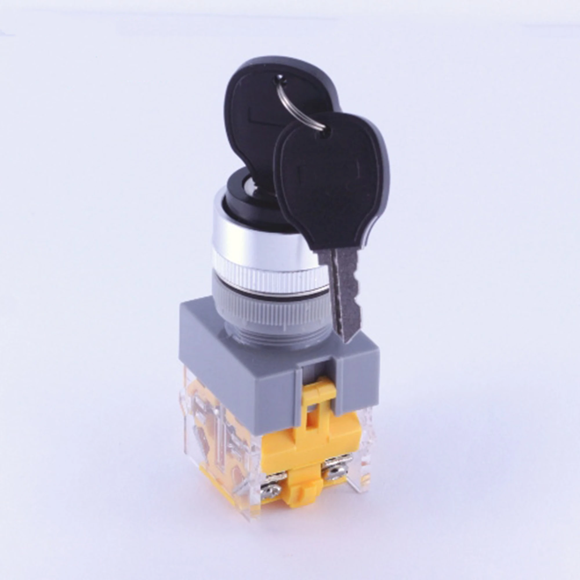 ELEWIND 22mm Plastic Screw terminal 1NO1NC 2 Position maintain KEY lock switch BLACK color ( PB222-11Y/21 )