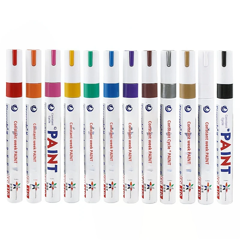 Metal paint pen White waterproof quick-drying oil-based marker Steel industrial tire repaint non-fading marker