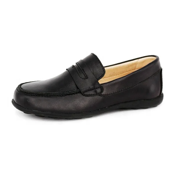 Guangzhou Factory Black Leather Shoes Italian Outdoor Loafers Casual Shoes Kids