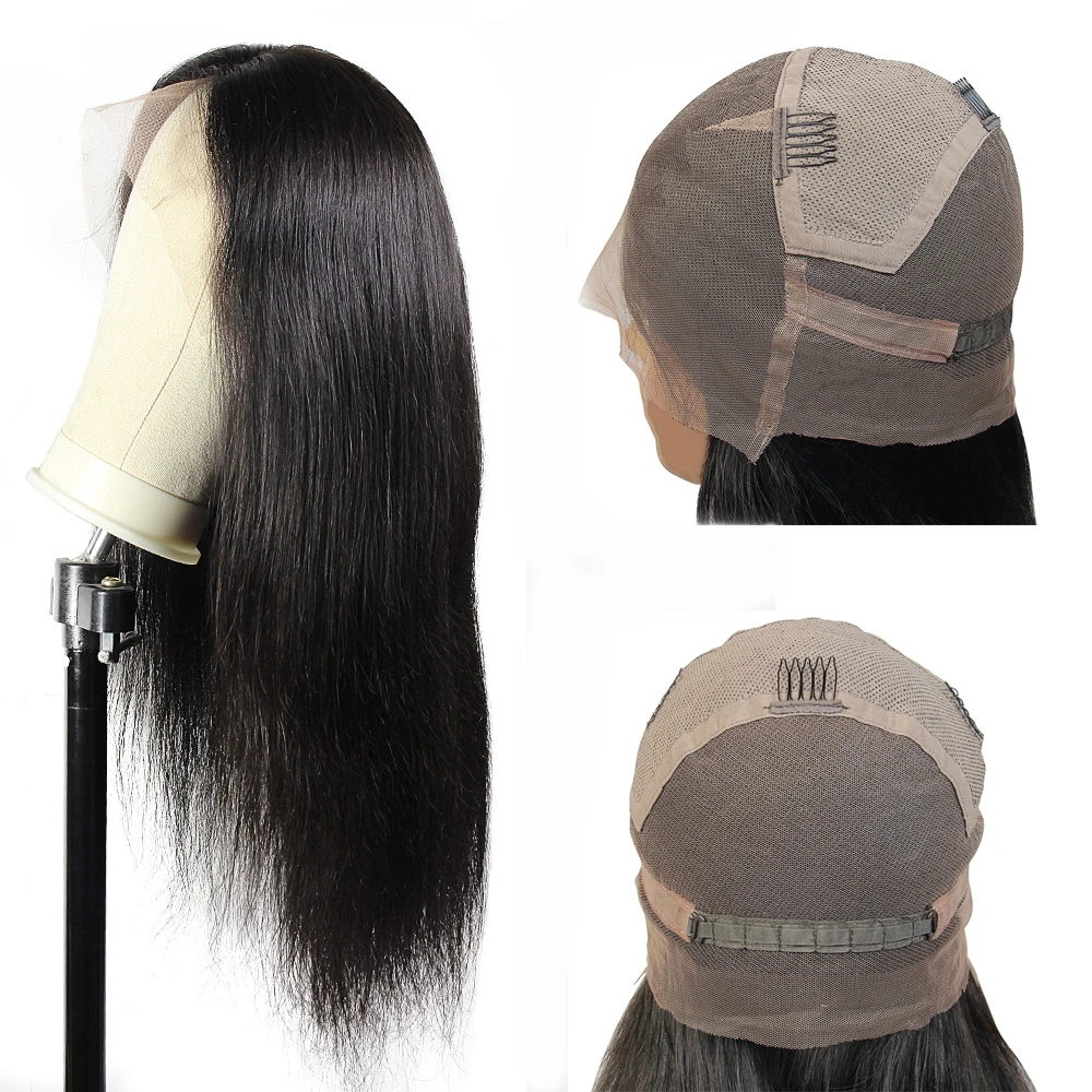 
top quality qingdao HD super thin transparent film full swiss lace front frontal wig blonde virgin raw material human hair 