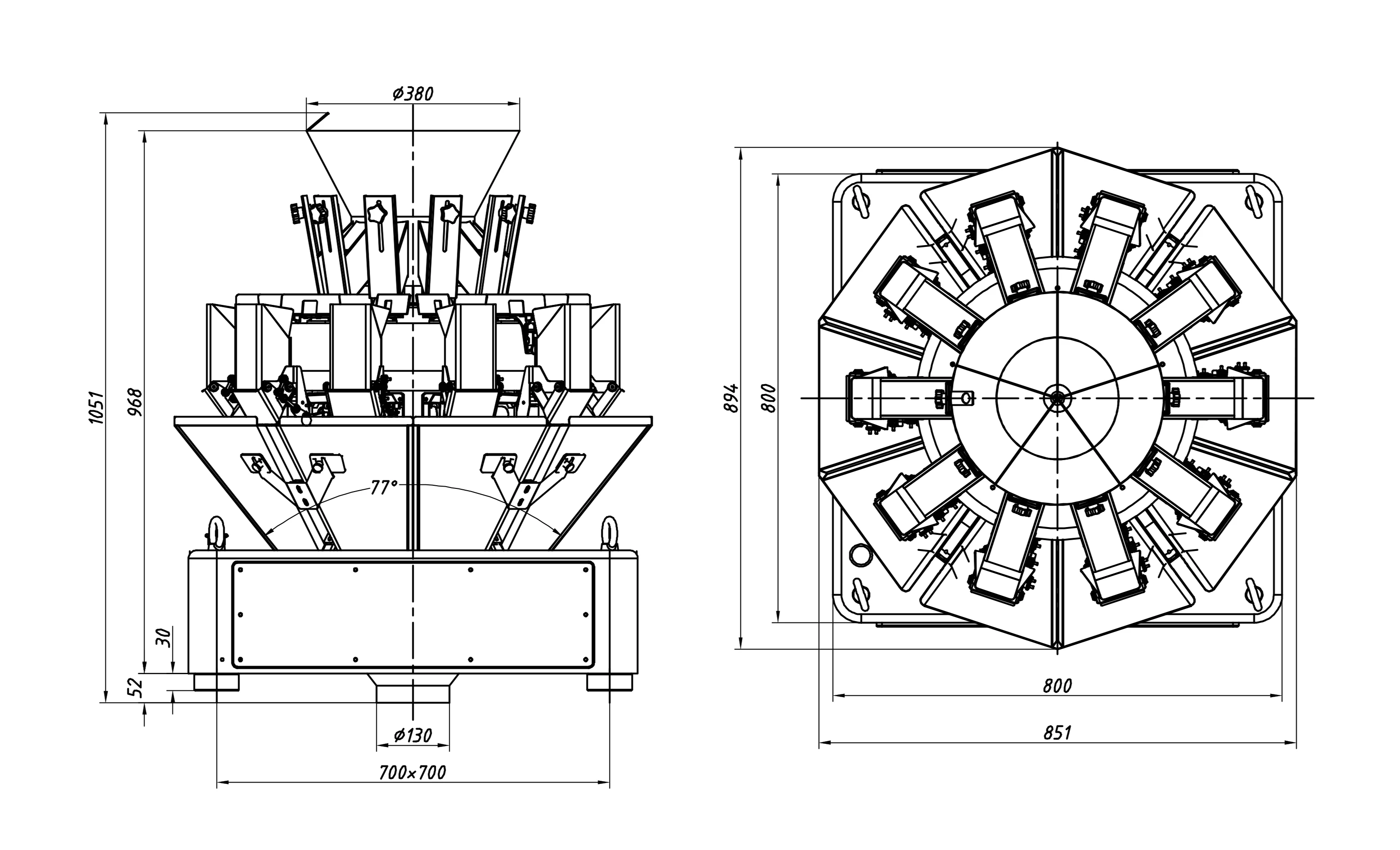 Многофункциональный модульный 10 головок весовщик для сахара планка Миксер сухого молока