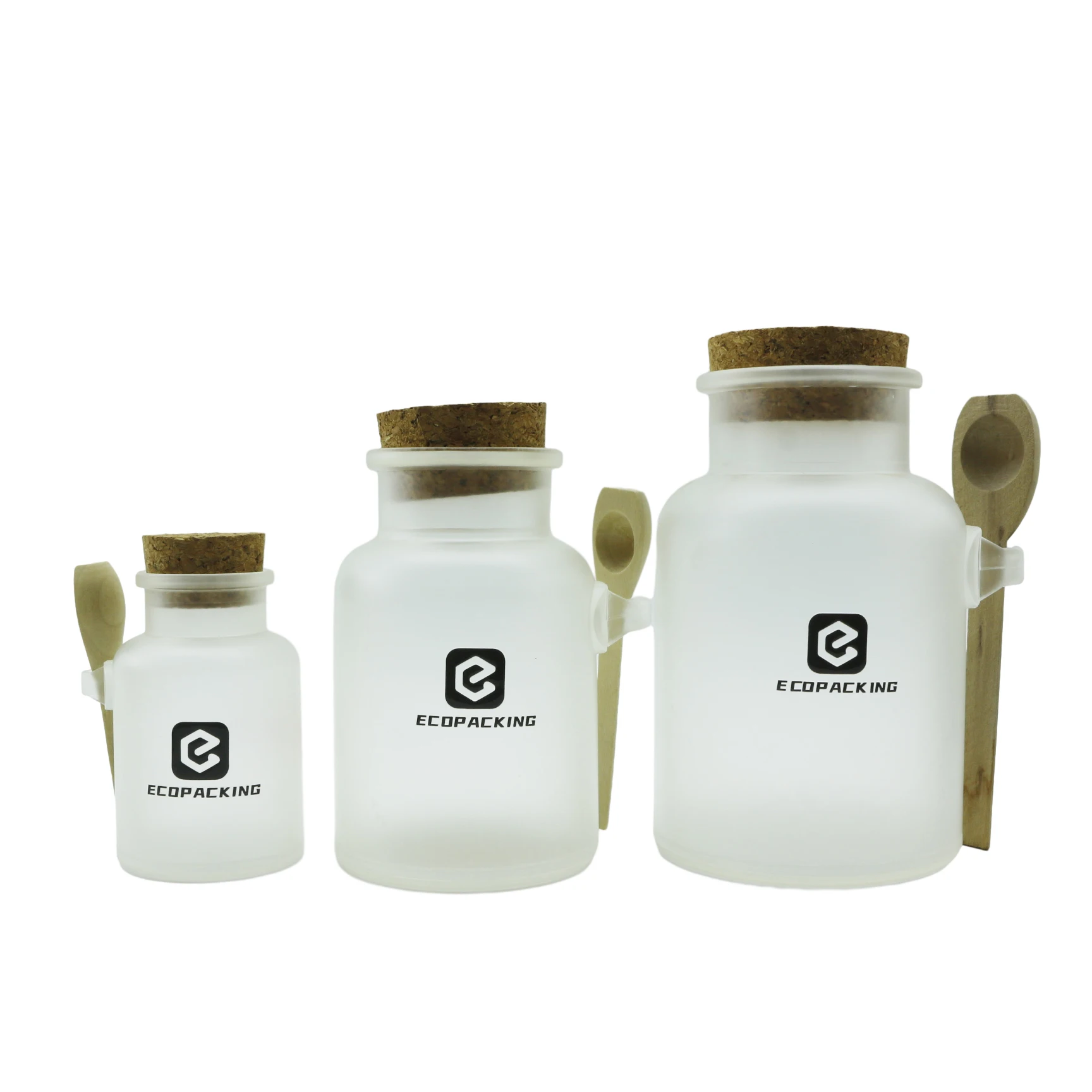 100ml 200ml 300ml 500ml frosted ABS plastic jar for bath salt body lip scrub packaging with cork metal lock for personal care