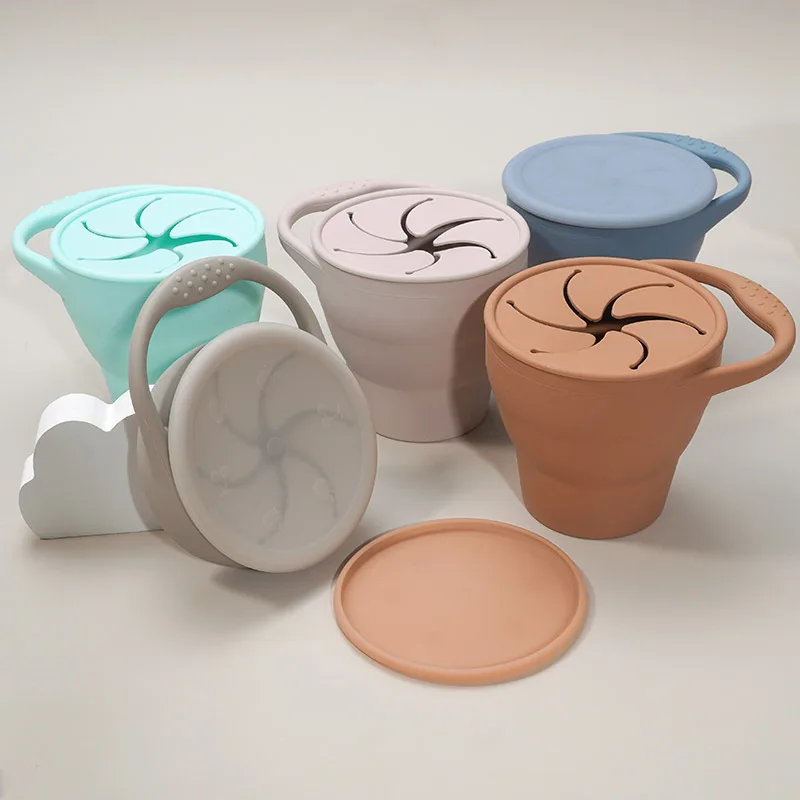 Новое поступление Детская столовая распродажа складная силиконовая чашка для закусок