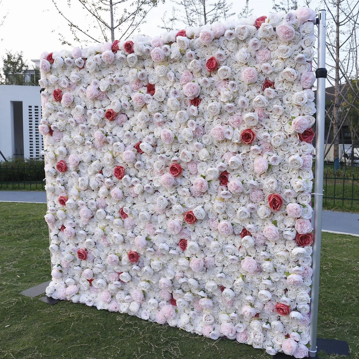 MF-L732 3D simulation silk rose composite panel wall for opening ceremony and wedding studio decoration