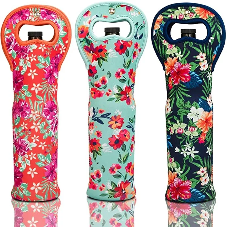 Wholesale Custom Insulated Thermal Christmas Wine Bottle Cooler Tote Carrier Bag Wine Tote Carrier Bag With Magnetic