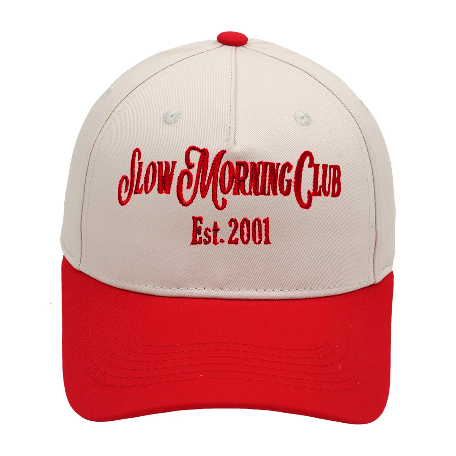 Custom Two Tone Vintage Canvas Snapback Hat Men Women Funny Adjustable D107 Trucker Baseball Cap Hand Embroidery Waterproof