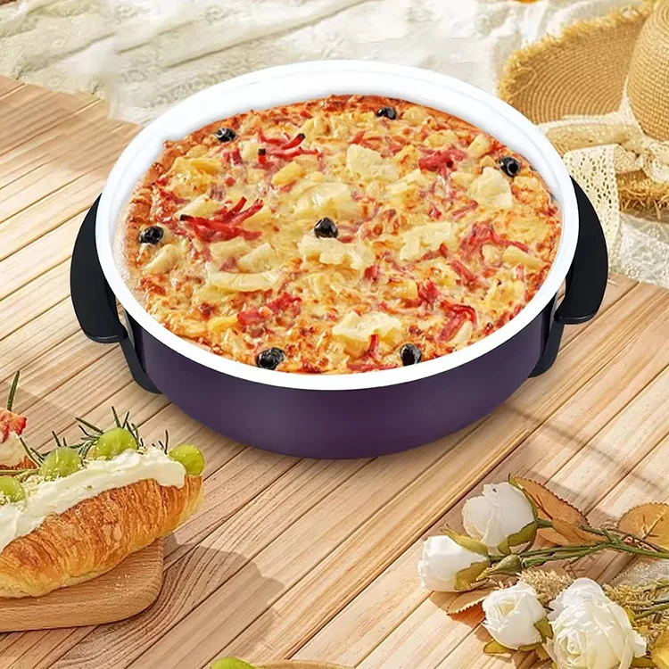 Electric Frying Pan Ceramic Coated Non Stick Pizza Pan Pot Thermostat Control Cookware 1.9L