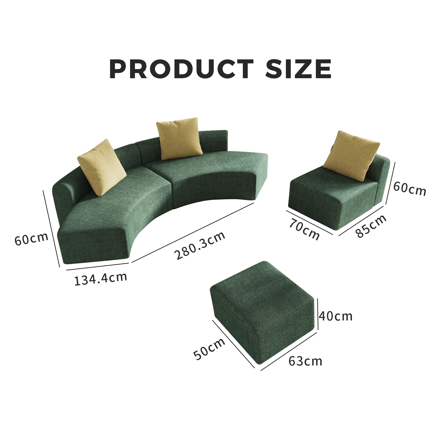 7pcs New Modern Design Exquisite Modular Sofa Set with One Seat Two Seat Soft Throw Pillows for Living Room Creative Shape Sofa
