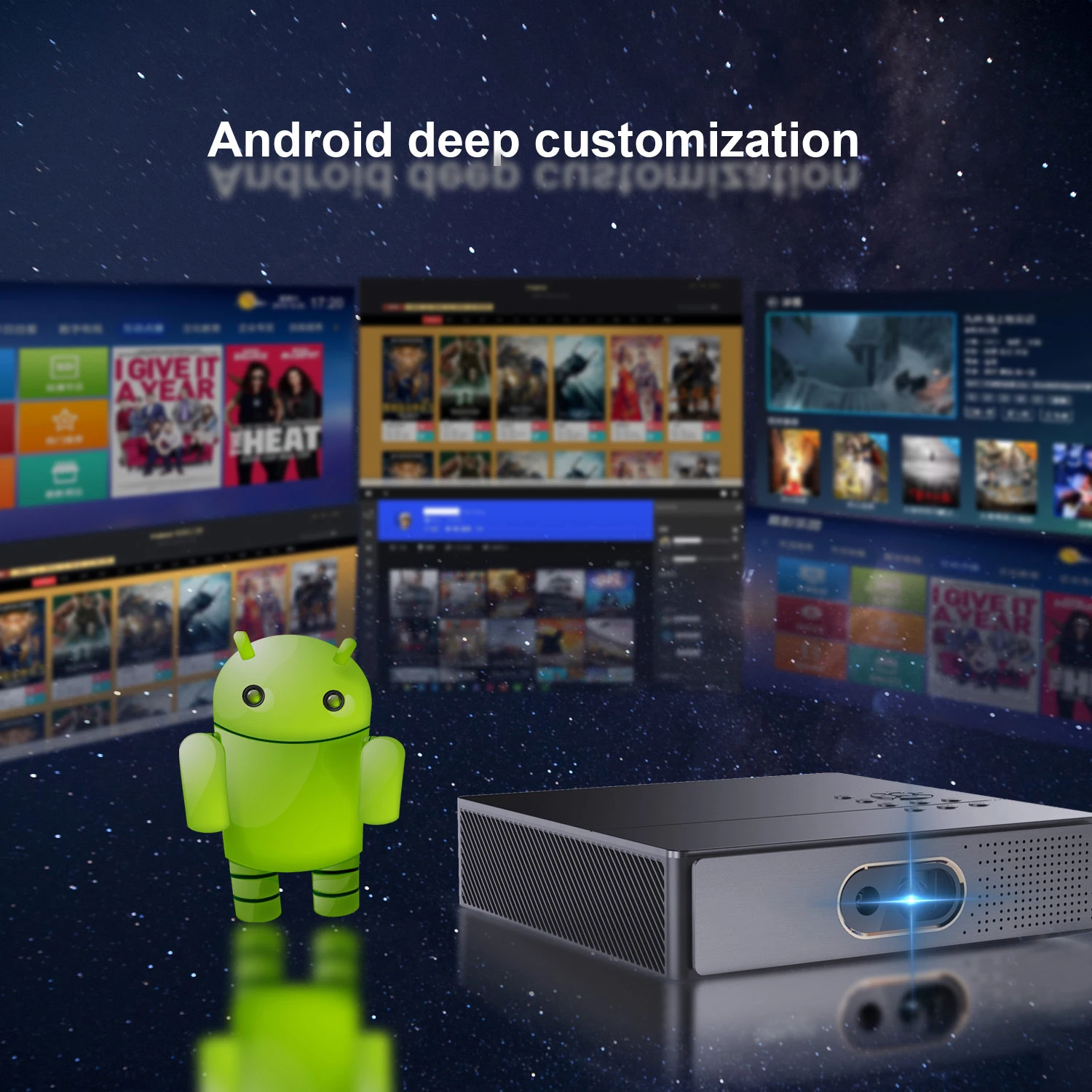 1080p Full HD Smart Digital Lcd Портативный 4k видео мультимедийный светодиодный проектор для домашнего кинотеатра 3D Android Wifi