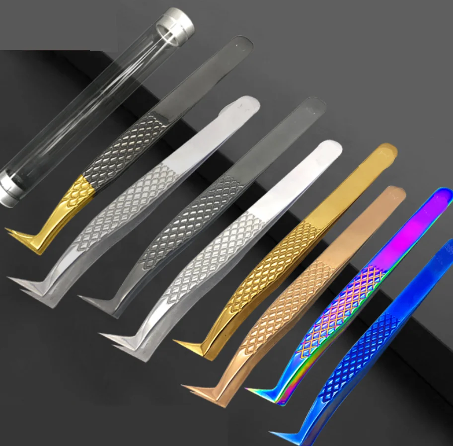 Eyelash Extension Tweezers 6A-SA Colored Tweezers Stainless Steel Anti-static Tweezers Clip 7 shape Clip olecranon Fish Pattern