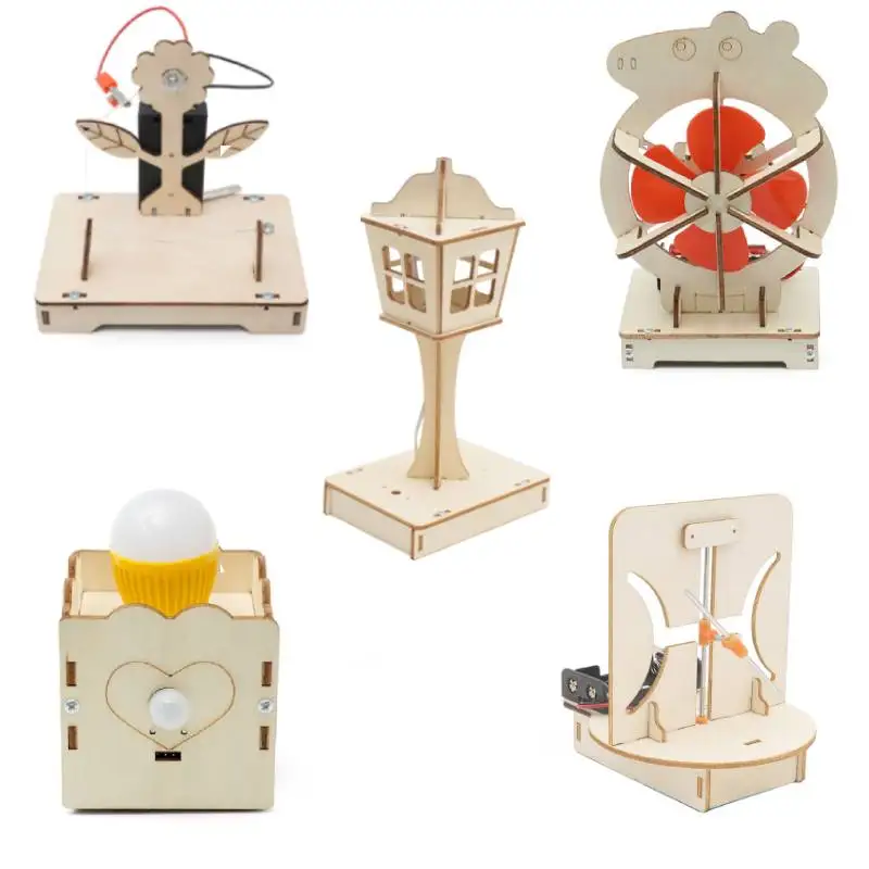 2023 New Educational Wooden DIY Science Wind Power Assemble Fan Panel Physics Science Experiment School Puzzle Toy for Children