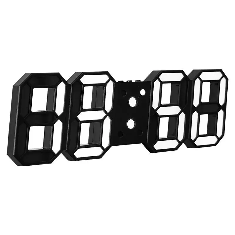 LED Electronic Digital Clock Creative Large 3D Remote Control Wall Clock
