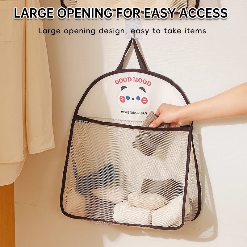 2024 New Hanging Organizer Sock Mesh Hanging Storage Bag For Closet Household Dormitory Wall