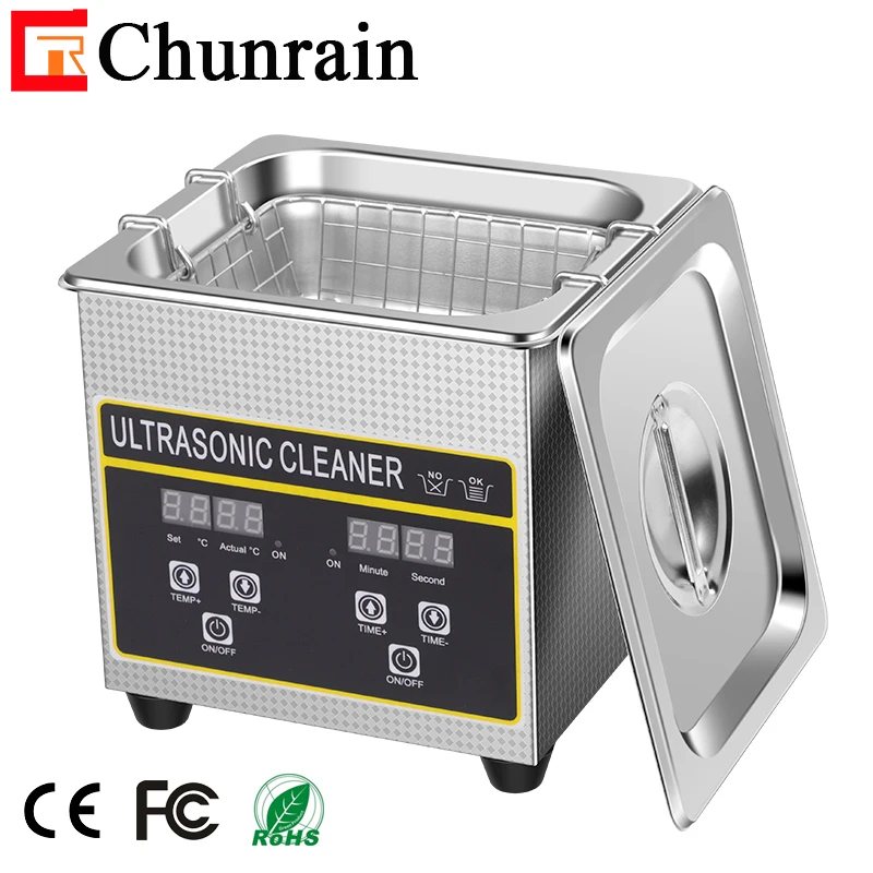 Small Digital ultrasonic cleaner jewelry denture nozzle CR-009 60W 1.3L