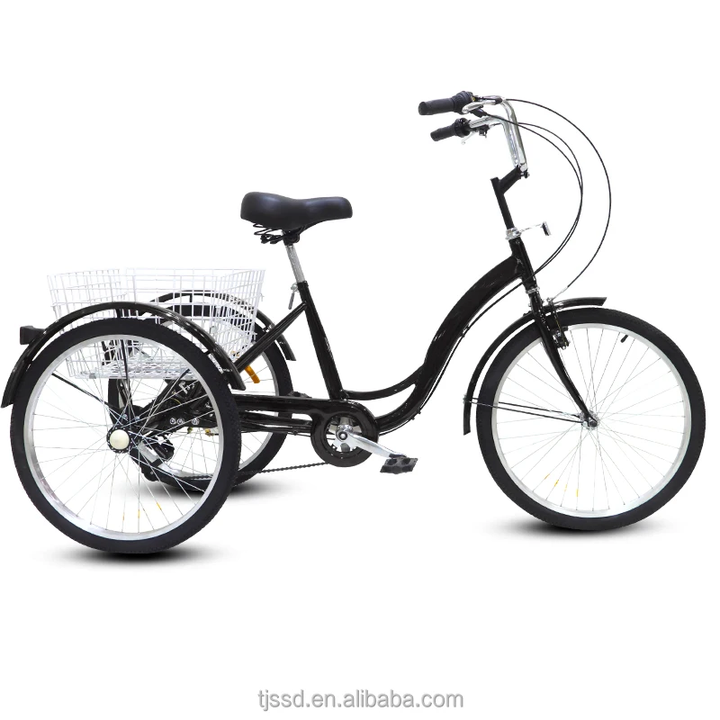 China Tianjin made Steel frame 24 inch 7 speed city pedal tricycle trike for carrying goods and transportation