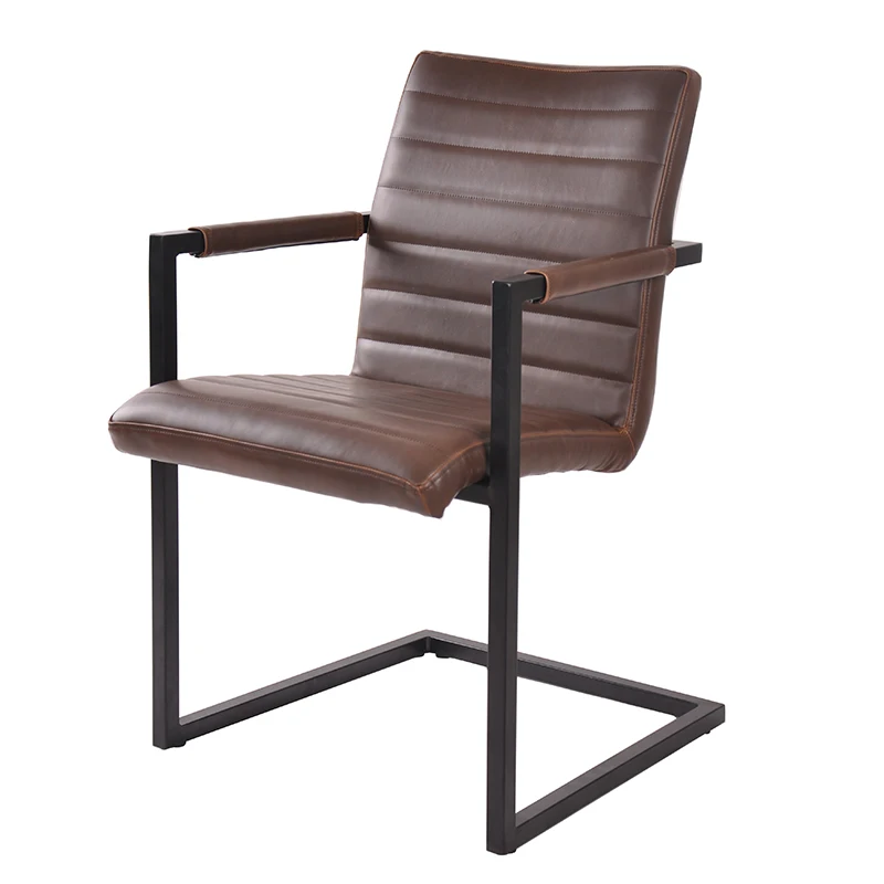 High Quality Hot Restaurant Furniture Industry Retro PU Leather Handrail with Black Metal