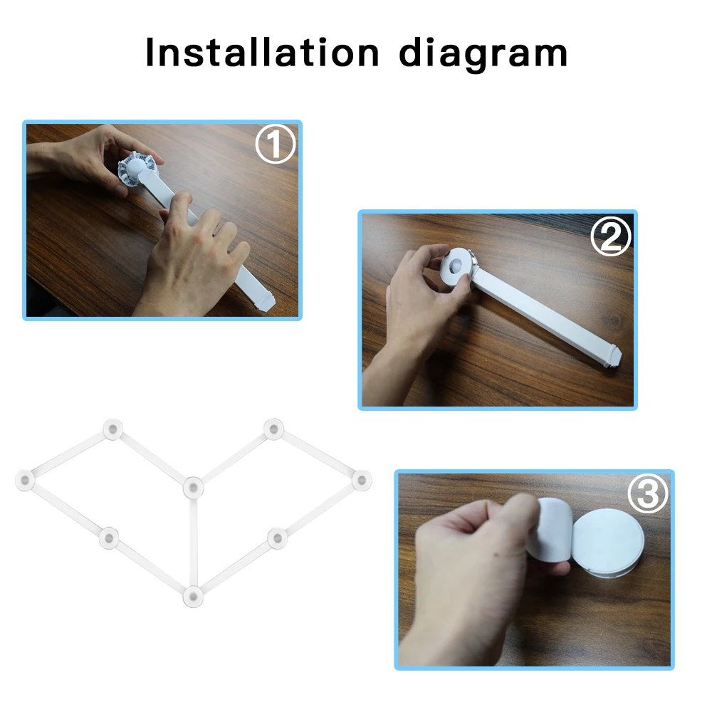 DIY  RGB Smart Splicing Glide Wall Lighting Music Sync Bar Home Decor LED Light 9 Segmen for Gaming Streaming Smart Home Lights