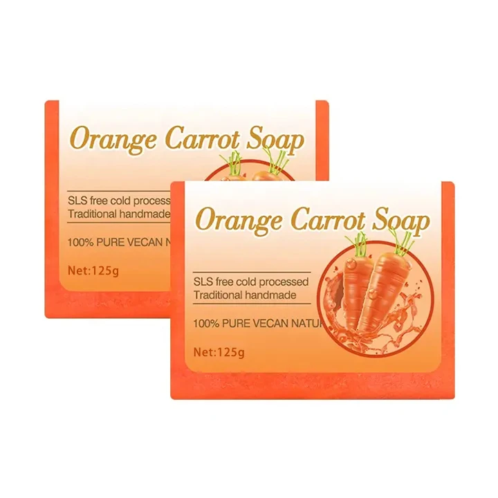 Мыло с морковным цветом лица Отбеливающее средство от прыщей для и тела нежное осветление банное мыло ручной работы