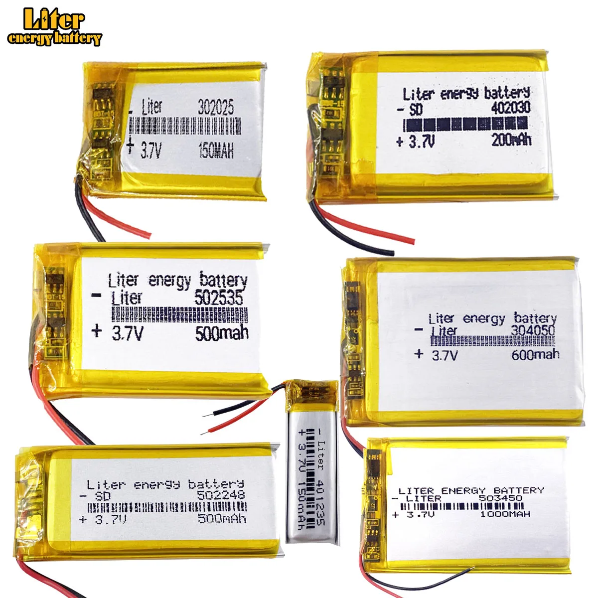 Custom battery 3.7V 7.4v 6v lipo 400mah 650mah 2000mah 6000mah 8000mah Rechargeable Lithium Polymer Battery battery factory