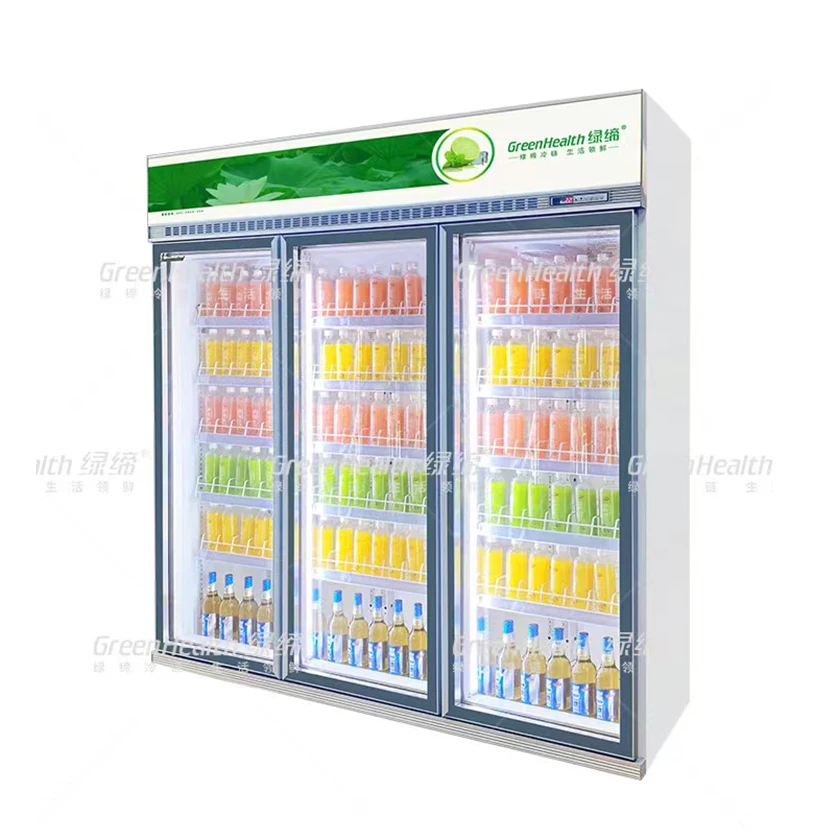 Supermarket Glass Door Display Drinks Refrigerators Cold Drink Refrigerator Fridge