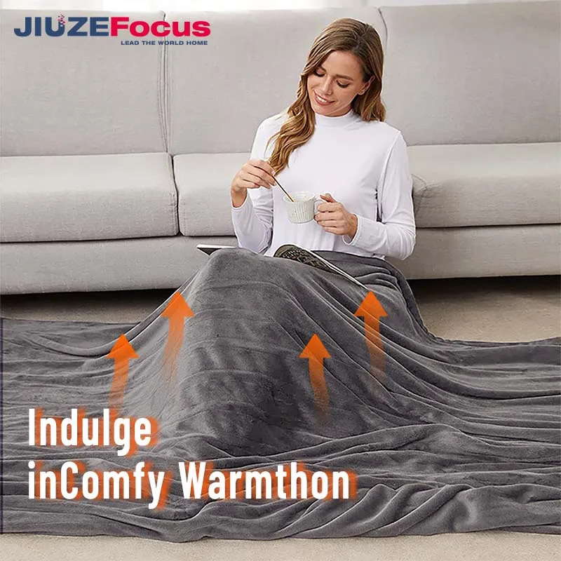 Customize Size Washable Electric Blanket Soft Plush Electric Heated Throw Blanket