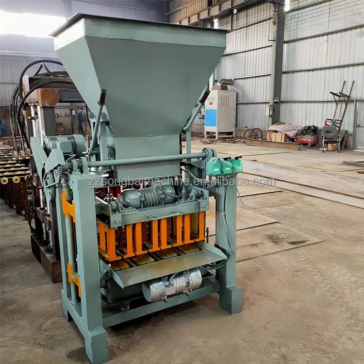 Small scale simi automatic hollow cement brick making machinery concrete mixing block making cement blocks producing machines