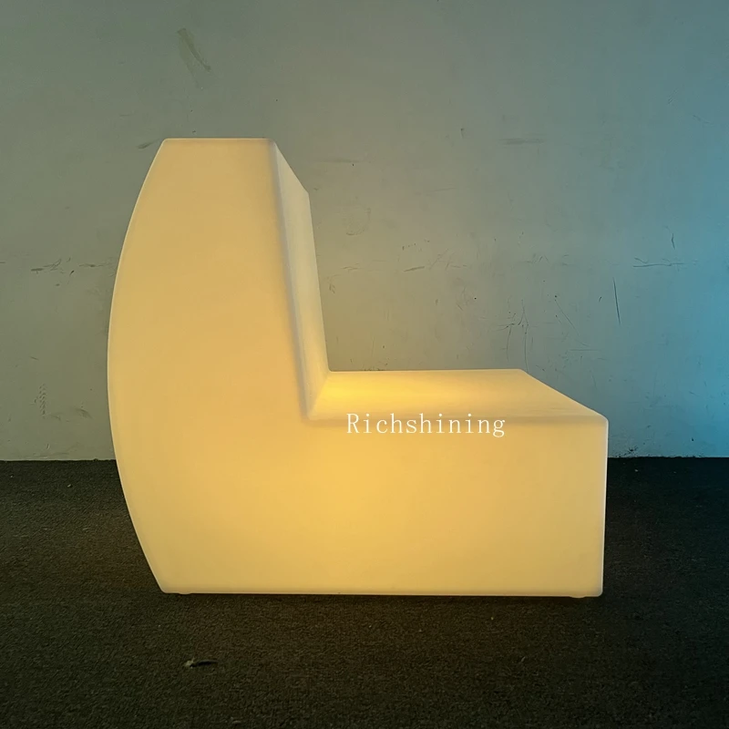 RICHSHINING Plastic Material Furnishing Rechargeable Right Angle Sofa Corner Sofa Bar Furniture For Nightclub/ KTV/Night Club
