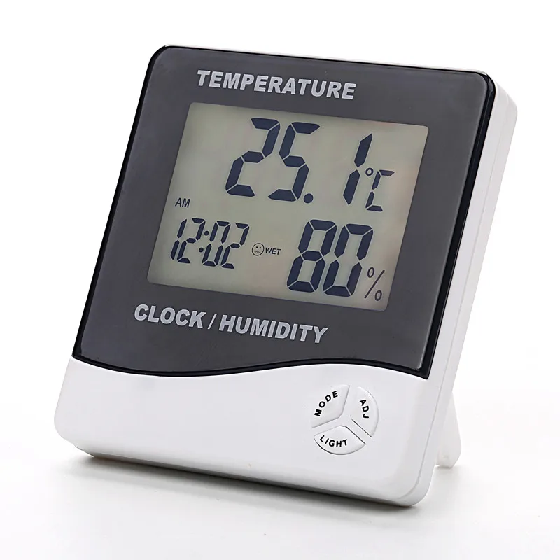 Mini Smart LCD Display Wall Mounted Clock Time Temperature Meter Digital Room Thermometer Indoor Hygrometer