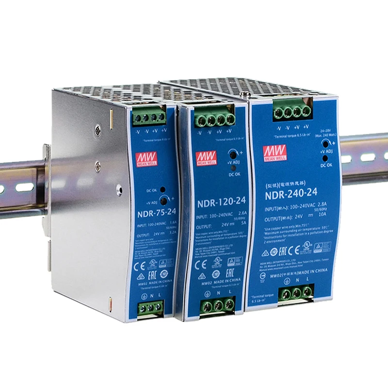 Taiwan MEANWELL switching power supply NDR-240 series 24V~48V 10A~5A 240W Single Output Industrial DIN RAIL