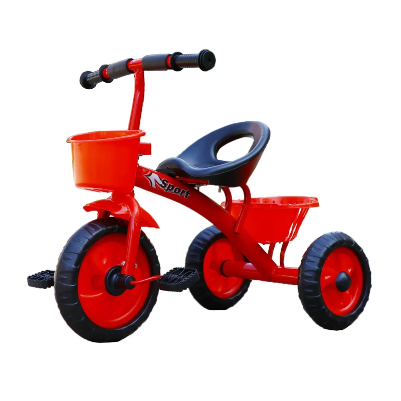 Unisex 3-Wheel EVA Plastic Wheels Ride-on Toy Tricycle for Kids 2-4 Years Push Foot-Powered Steel Frame Cheap EN71 Certified