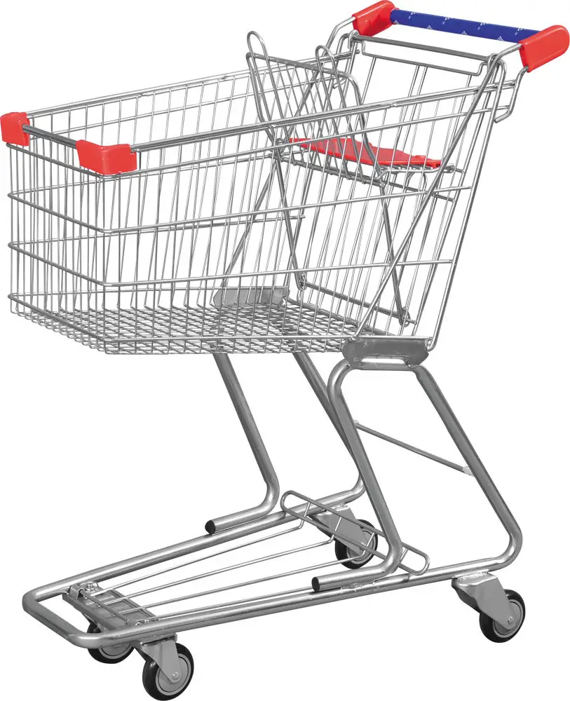America-style Shopping Cart Large Size Supermarket Metal Cart Store Shopping Trolley with Seat