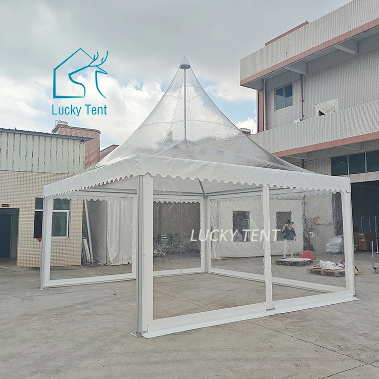 10 square meter 3x3 Aluminum PVC Pagoda Tent Outdoor Sunshade Canopy Garden Party Gazebo Pagoda with Flooring