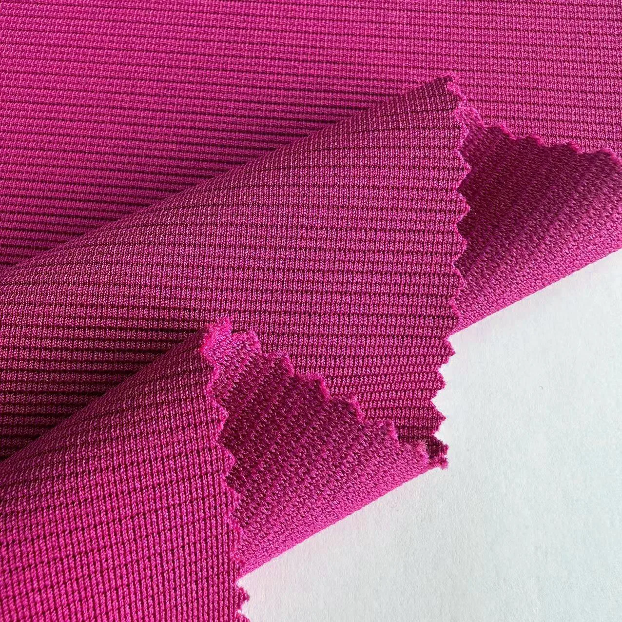 Custom 230gsm stretch ottoman rib fabric polyester spandex solid ottoman fabric for trousers and garment