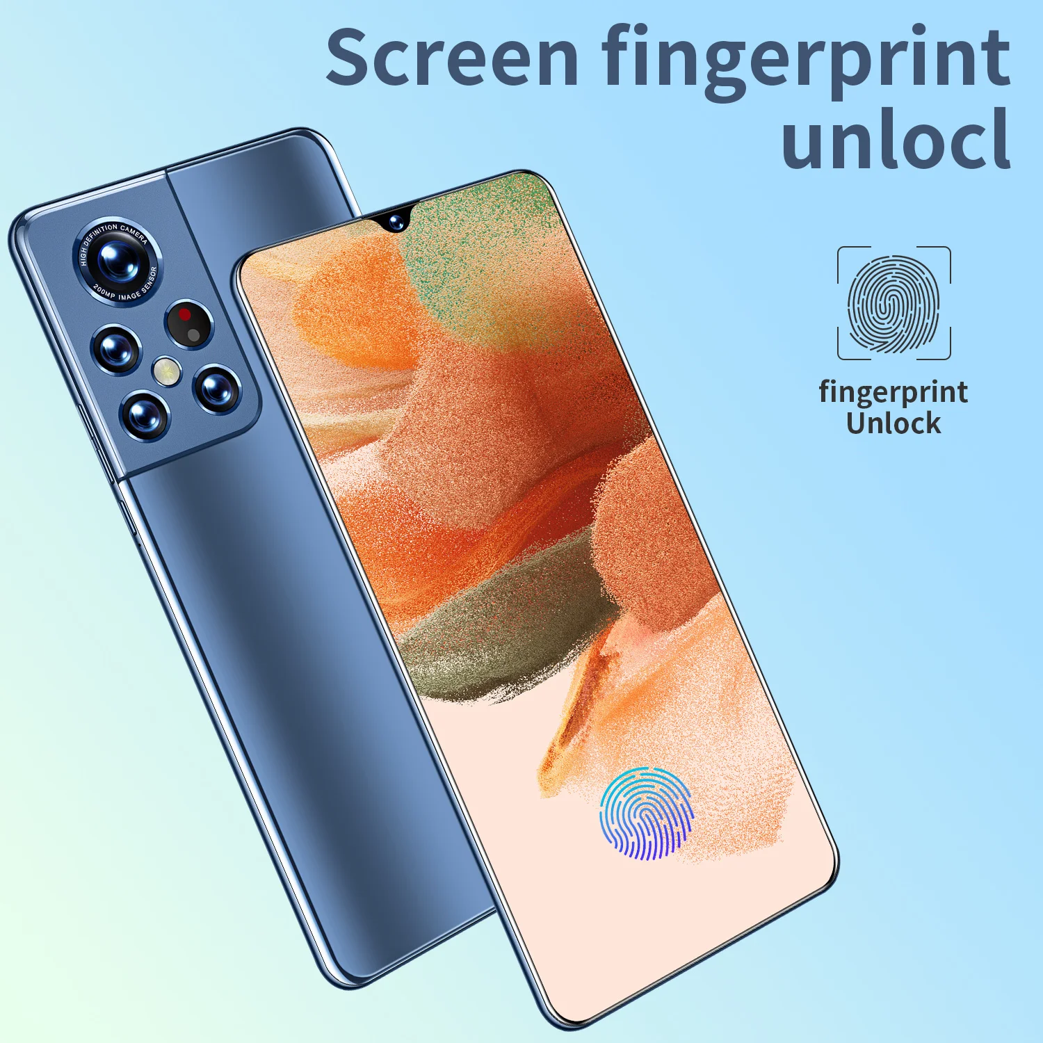 5G S22 Ultra Smartphone 6.9 inch Full Screen 16+512GB Android Mobile Phones With Face ID Unlocked Cell Phone