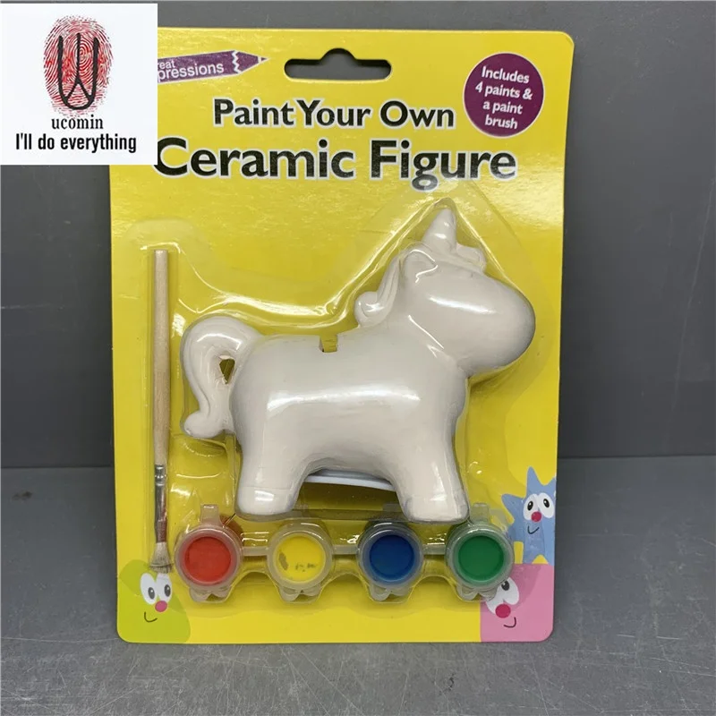 
DIY Ceramic Paint Set rainbow Bisque Hanging Ornaments For Gift Chinese manufacturers custom 