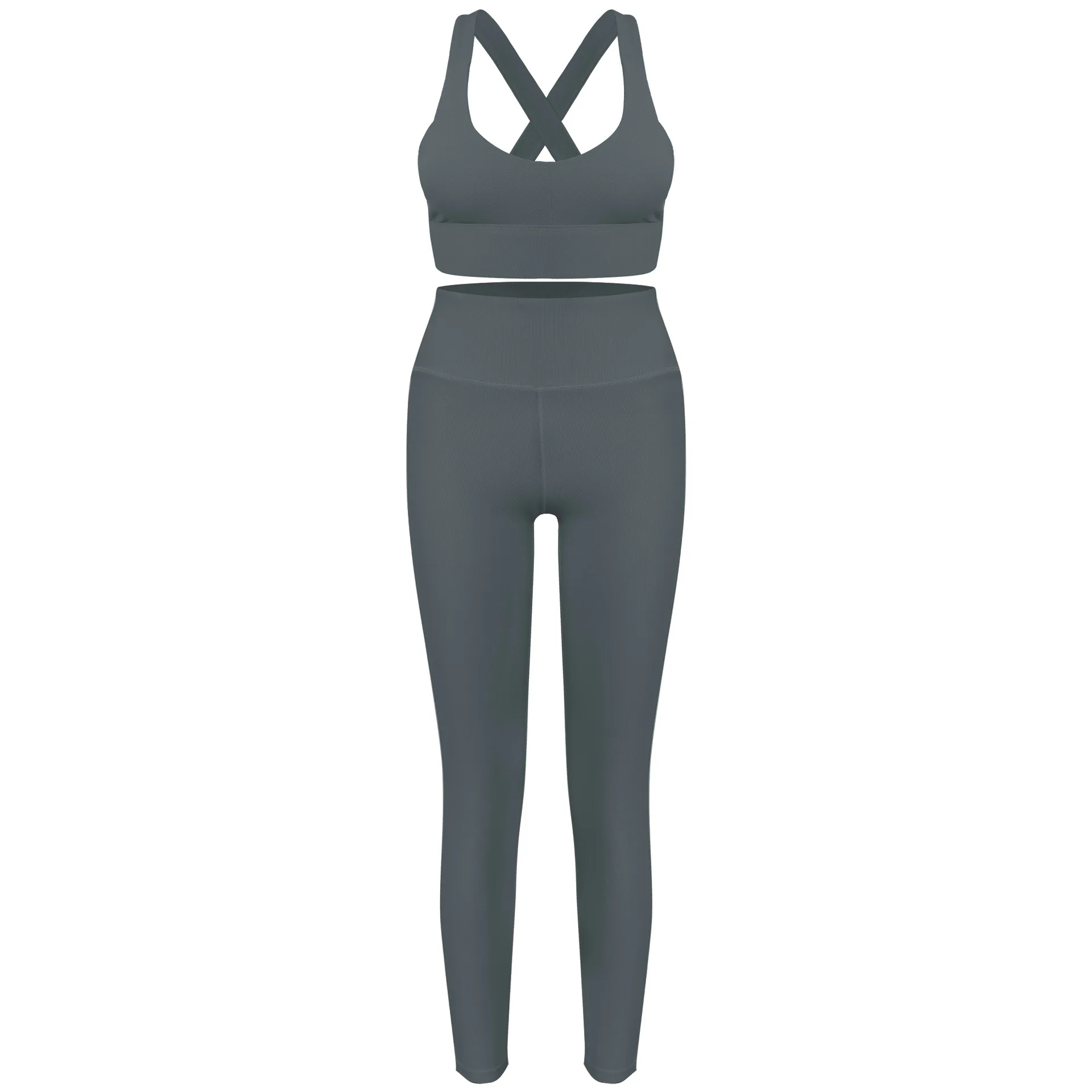 Women Gym Clothes Sportswear Woman Gym Leggings Padded Push-up Strappy Sports Bra 2 Pcs Sports Suits Seamless Yoga Sets