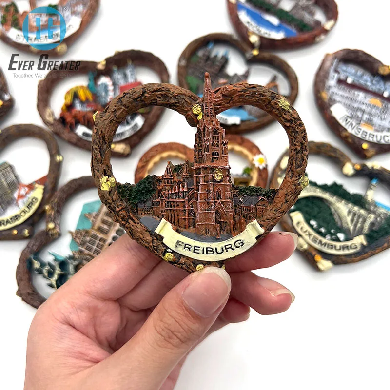 Wholesale Price Customized Promotion Gift Souvenir Refrigerator Decor Personalized Polyresin Resin Custom 3D City Fridge Magnet