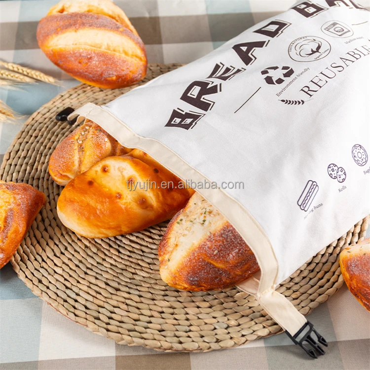 YUJIN Reusable cotton bread bags for sourdough bread storage