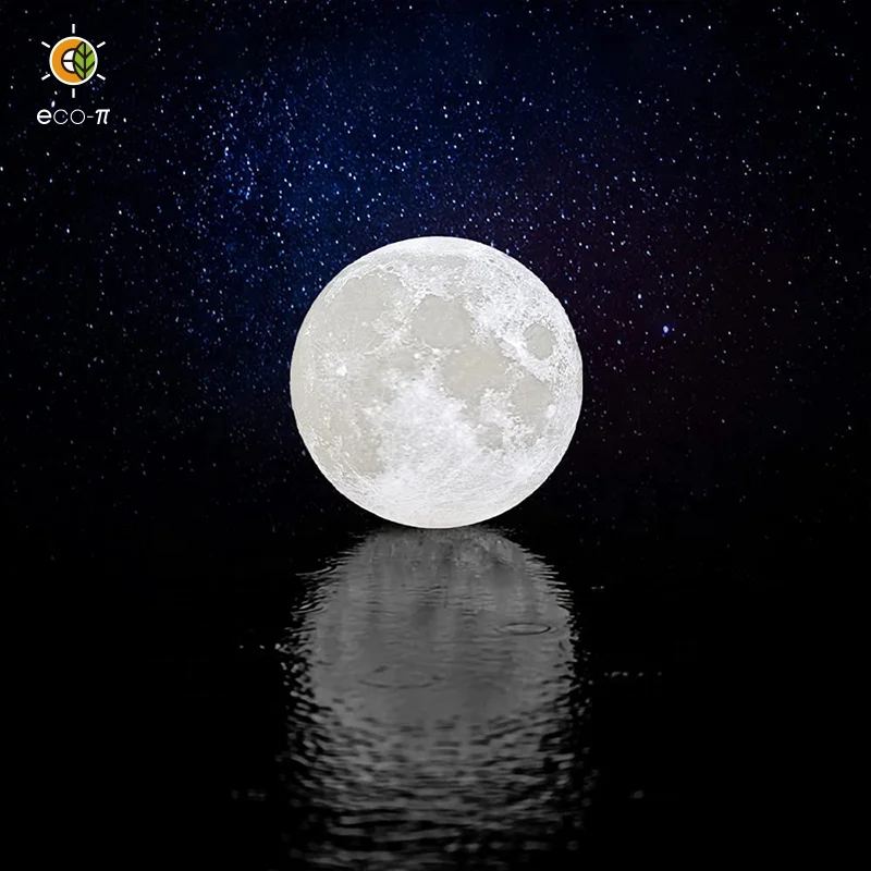 20cm Warm white Rechargeable Luna Night Light Touch Control room Decor Moon lamp