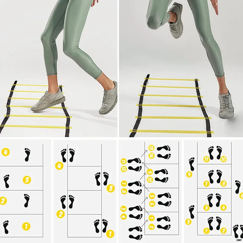 Ultimate Agility Ladder Speed Training Equipment 12 18 20 Rungs Yellow Agility Ladder Soccer Football Fitness Agility Ladder