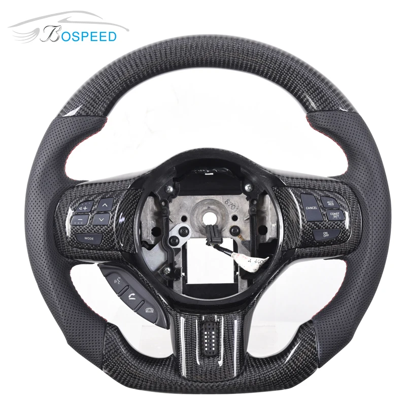 
 carbon fiber steering wheel  with perforated  leather for Mitsubishi Evolution  