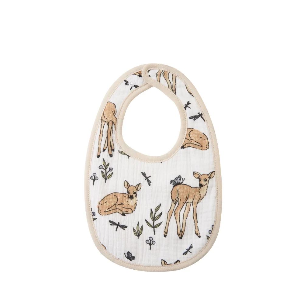 Kangobaby  Baby Muslin Bibs 100% Cotton Baby Towel Unisex Baby  Bibs Lovely Printed  Newborn Feeding Muslin Bibs