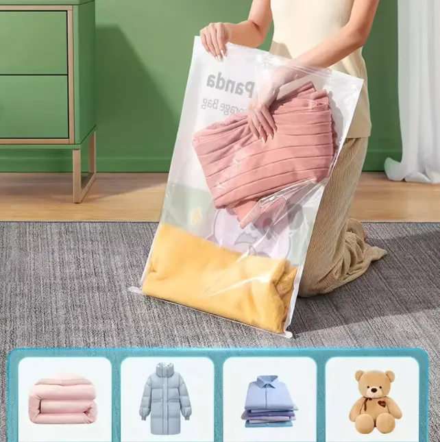 Multifunction Foldable Bag Storages Vacuum Transparent Plastic Clothes Storage Bag Reusable Giant Vacuum Bags