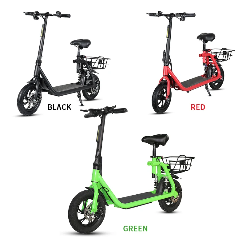 EU Warehouse Stock E Scooter 2 Wheel 36V 350W With Seat And Basket Scooter ASKMY  AE1202 Adult Folding Electric Scooter Bikes