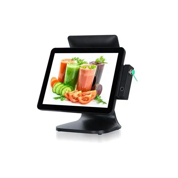 New Arrival Dual Screen POS 15inch Industrial Capacitive Touch All In One Terminal Pos System Wind10 pos system