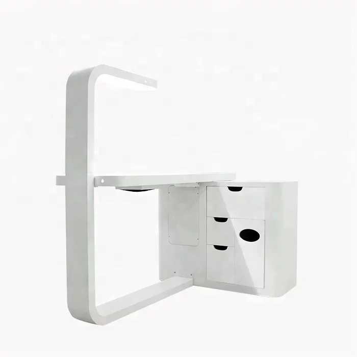 
Factory Hot Sale Beauty Salon Single/Double white Manicure Table Nail Table With Led Light 