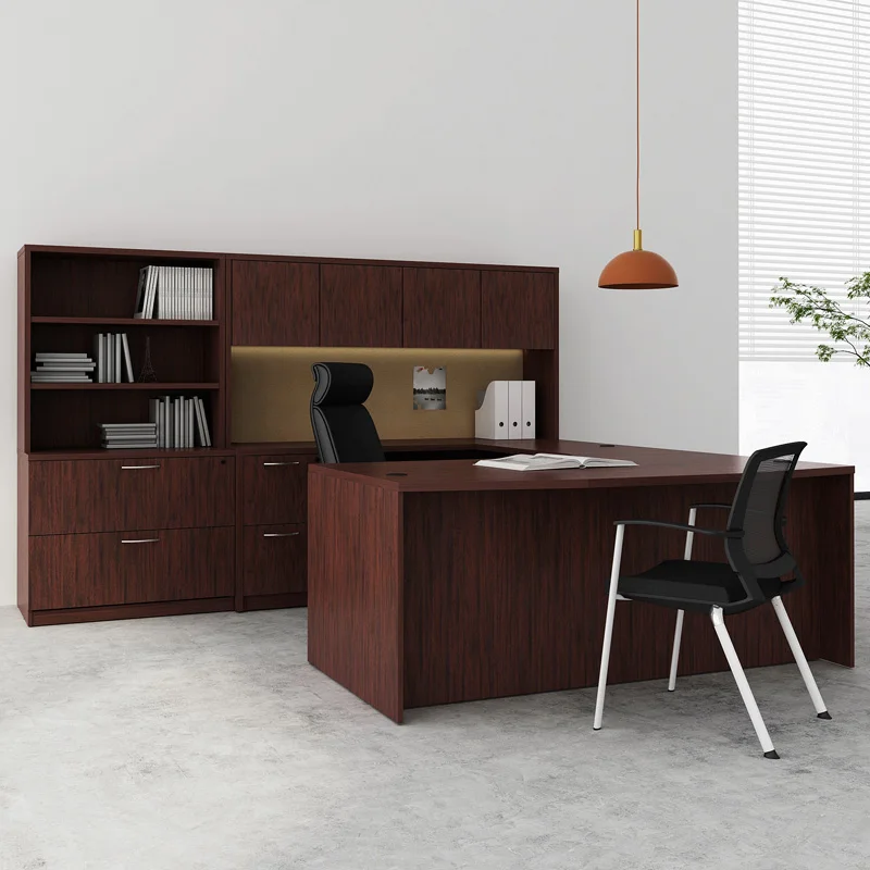 office furniture wooden executive office table desk design  L shape computer wood desk